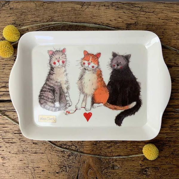 Bricka 20×14 cm med 3 katter - Bild 2
