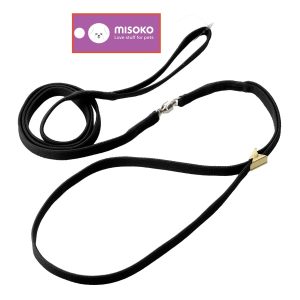 MISOKO Dog Show Leash Black 0.5 x 140 cm, with swivel, S
